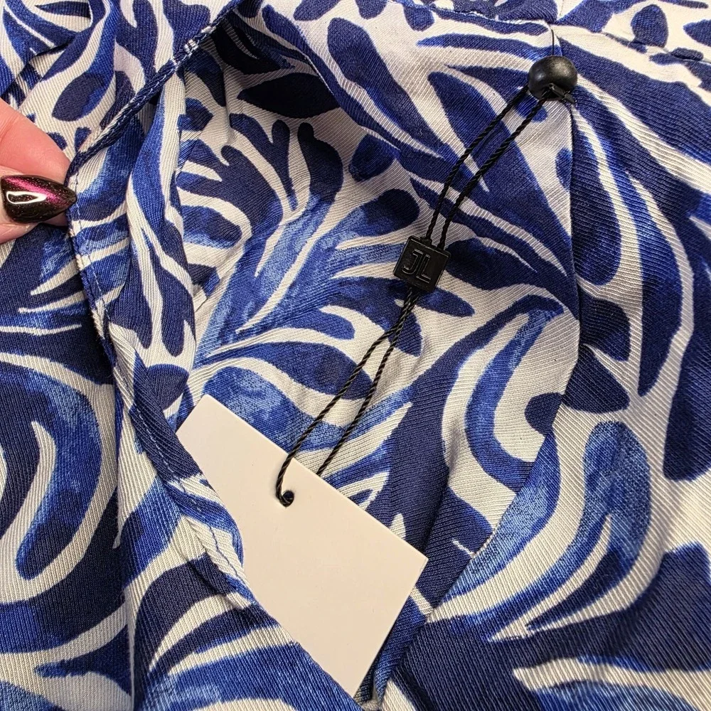 Jules & Leopold Blue White Midi Skirt Womens M Boho Resort Coastal Print NWT - Picture 6 of 8